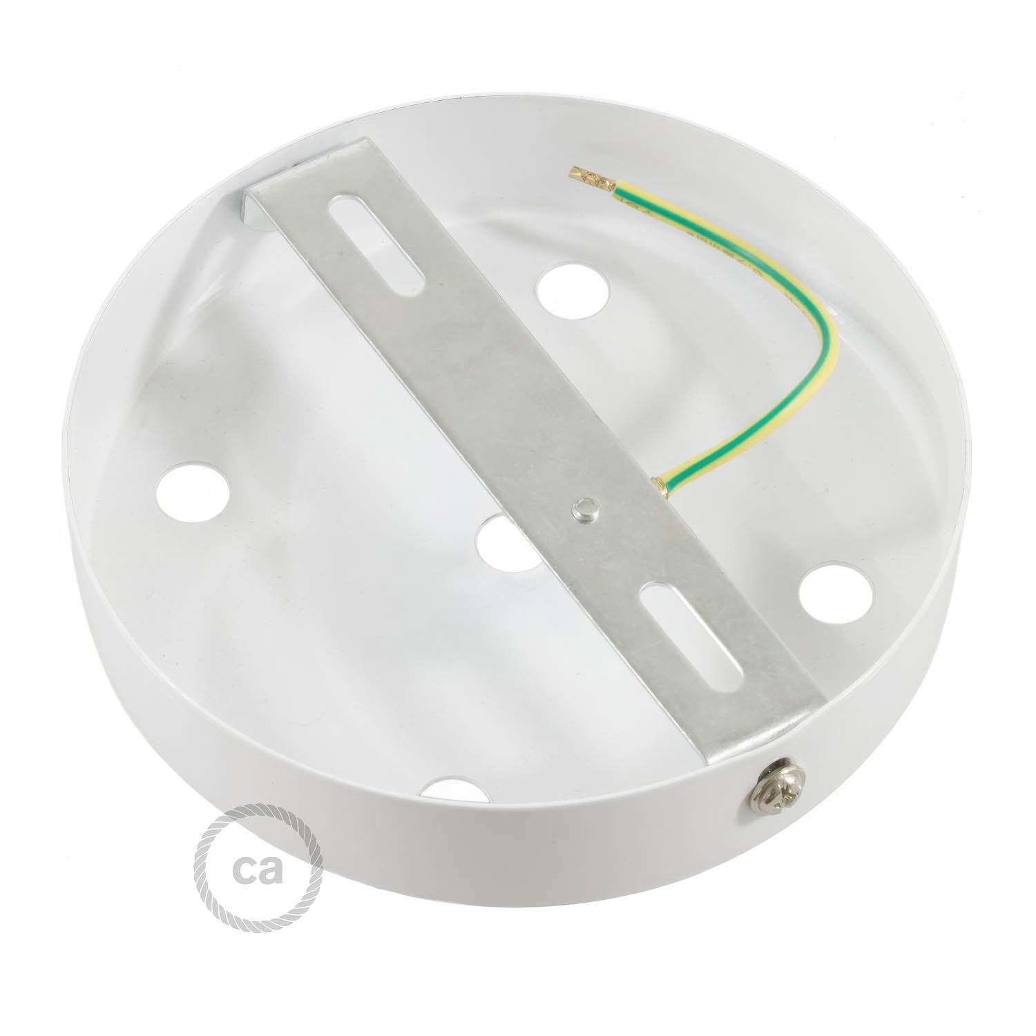 Kit rosone cilindrico in metallo a 5 fori - Bianco opaco