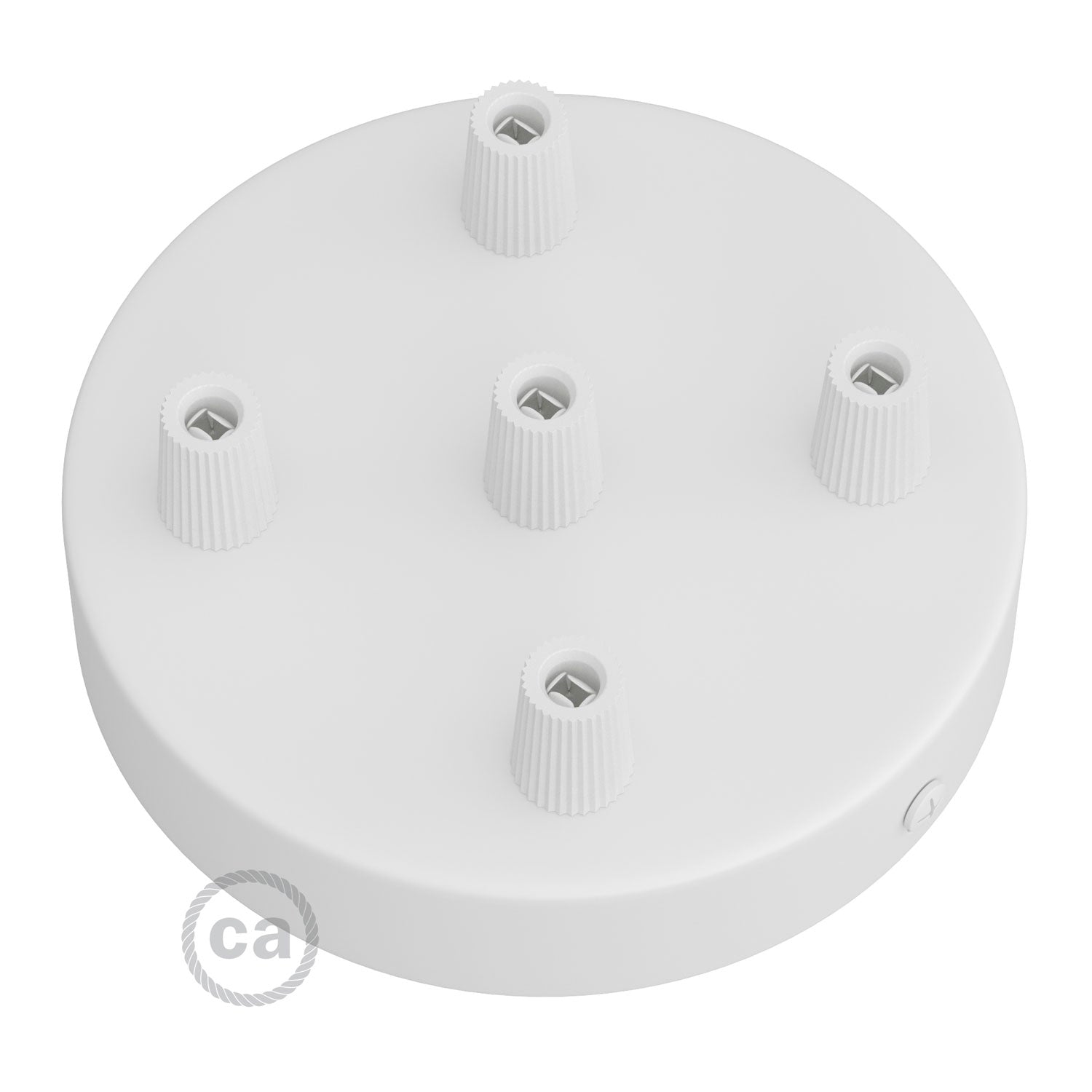 Kit rosone cilindrico in metallo a 5 fori - Bianco opaco