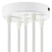 Kit rosone cilindrico in metallo a 5 fori - Bianco lucido
