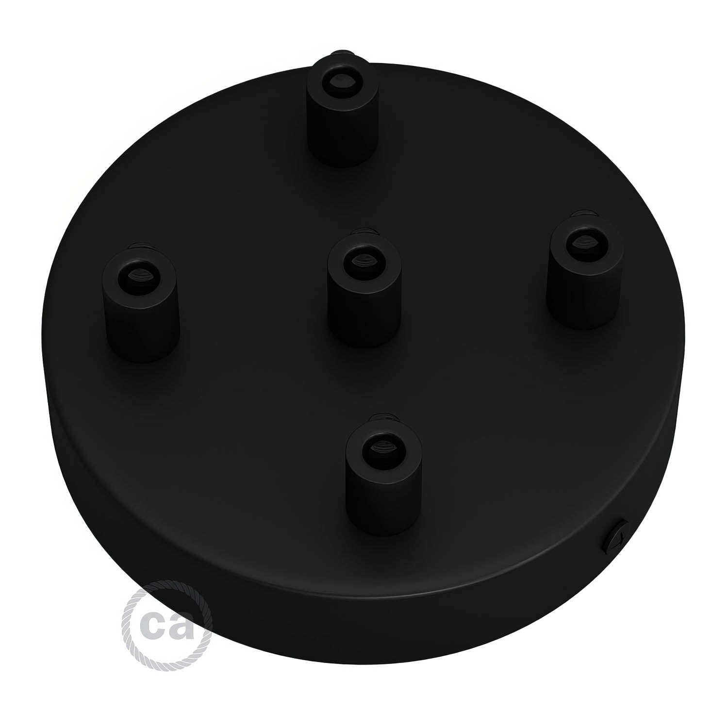 Kit rosone cilindrico in metallo a 5 fori - Nero