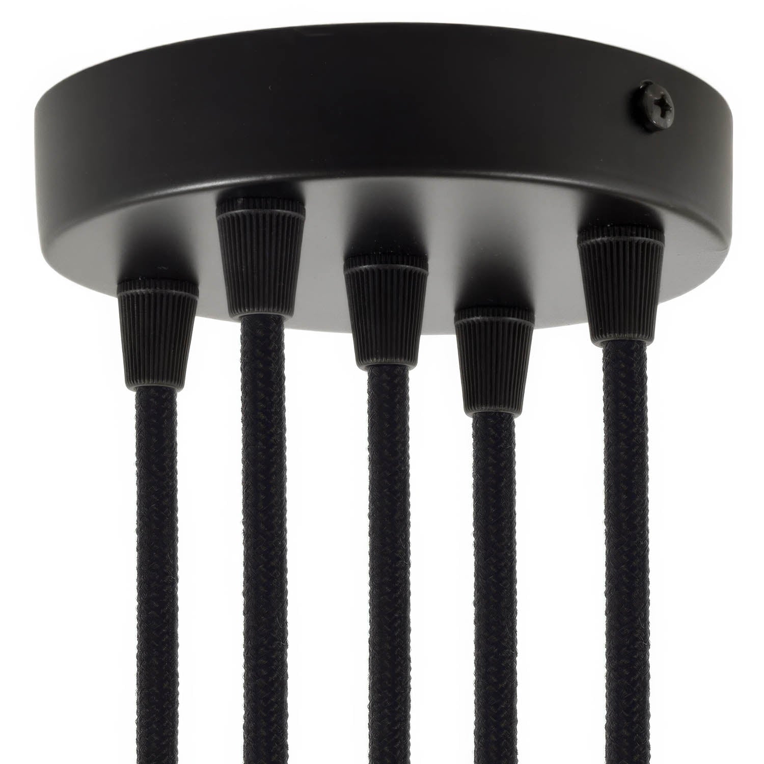 Kit rosone cilindrico in metallo a 5 fori - Nero