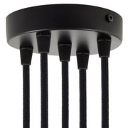 Kit rosone cilindrico in metallo a 5 fori - Nero