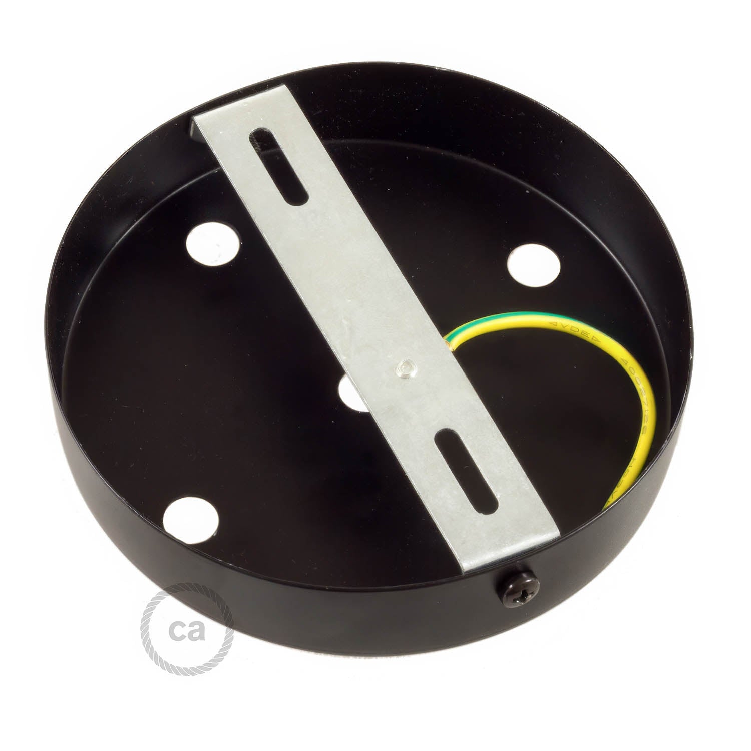 Kit rosone cilindrico in metallo a 5 fori - Nero