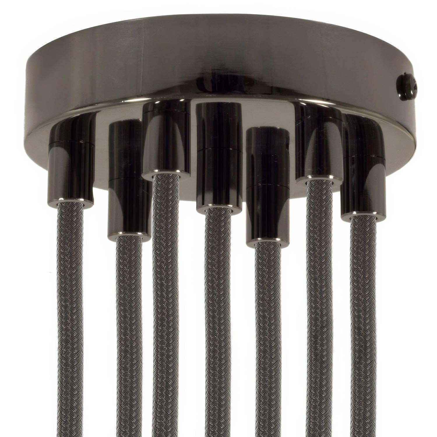 Kit rosone cilindrico in metallo a 7 fori - Nero perla