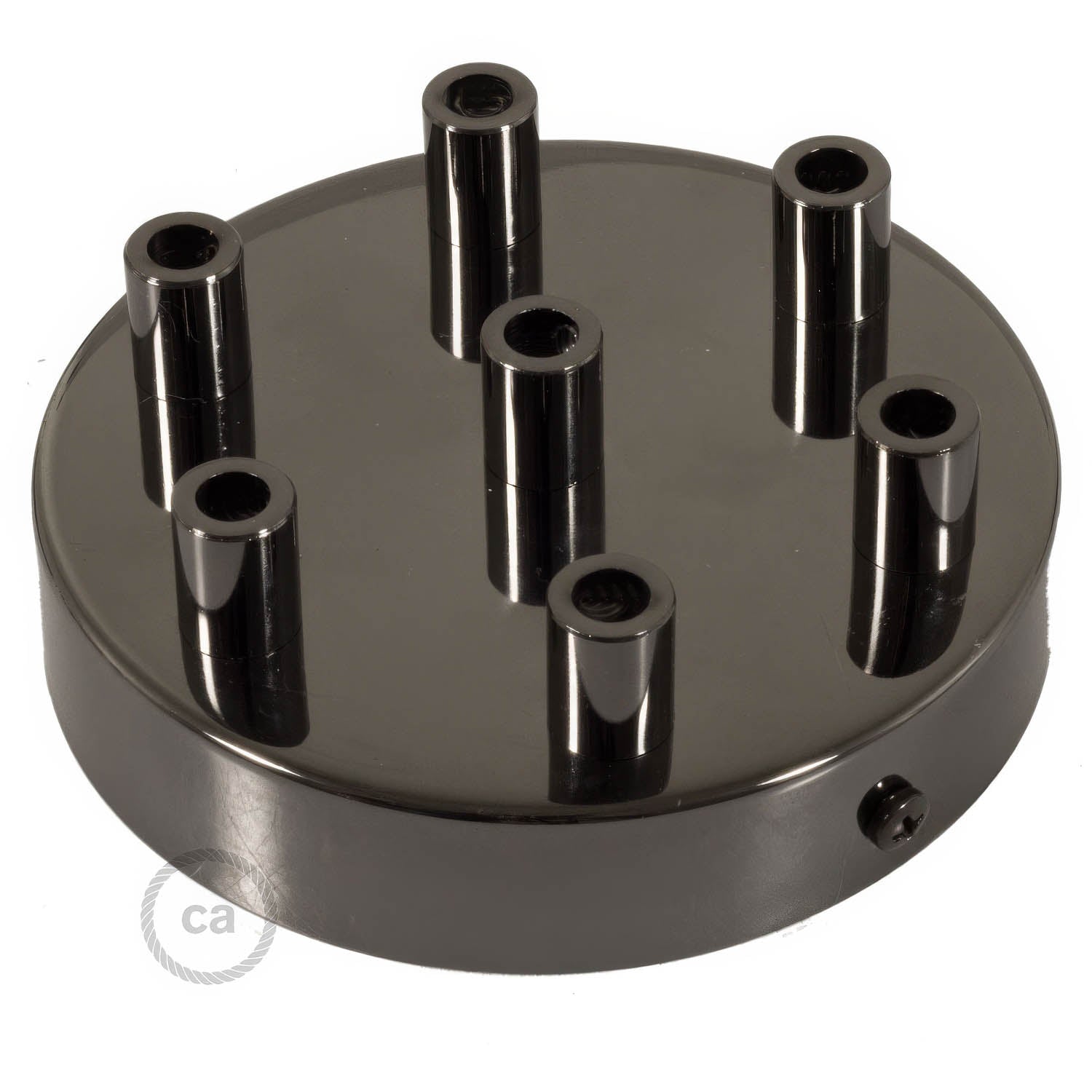 Kit rosone cilindrico in metallo a 7 fori - Nero perla