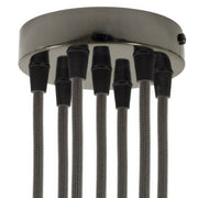 Kit rosone cilindrico in metallo a 7 fori - Nero perla