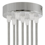 Kit rosone cilindrico in metallo a 7 fori - Cromo