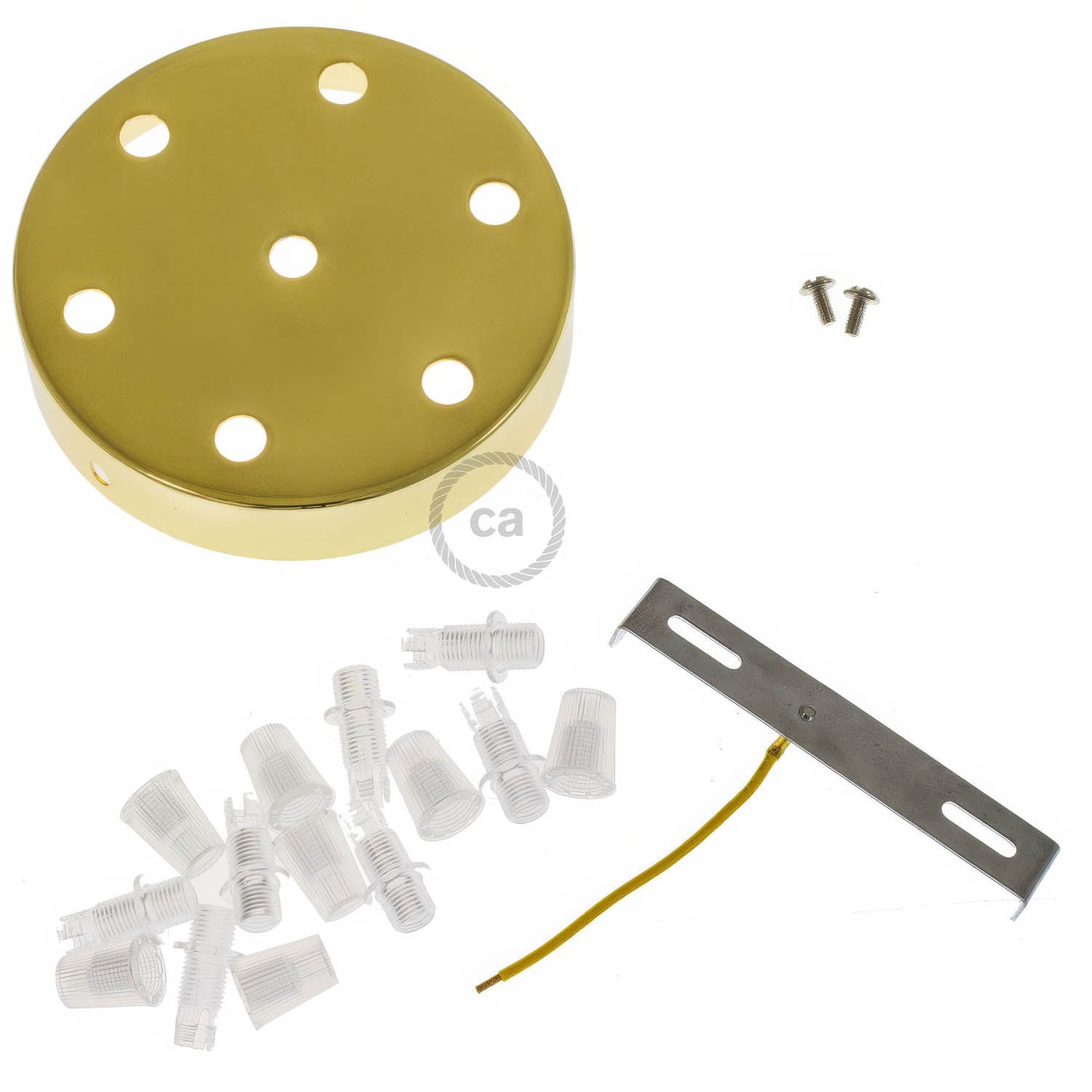 Kit rosone cilindrico in metallo a 7 fori - Ottone