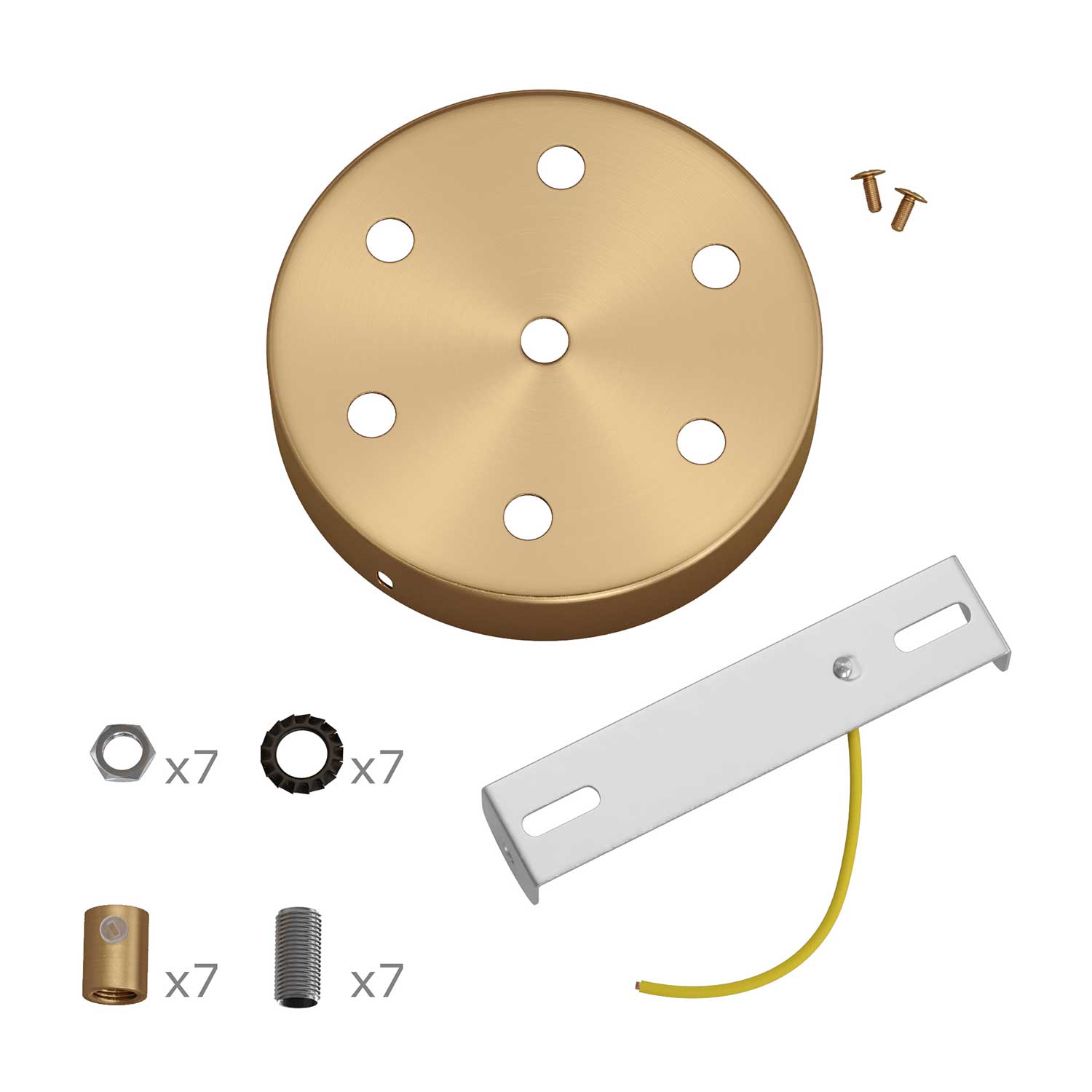 Kit rosone cilindrico in metallo a 7 fori - Bronzo satinato