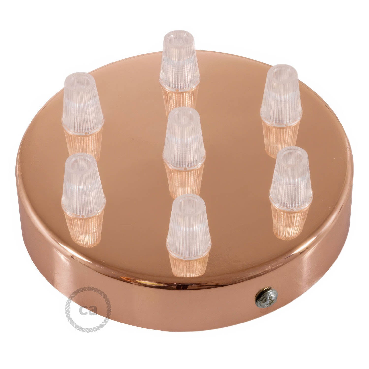 Kit rosone cilindrico in metallo a 7 fori - Rame