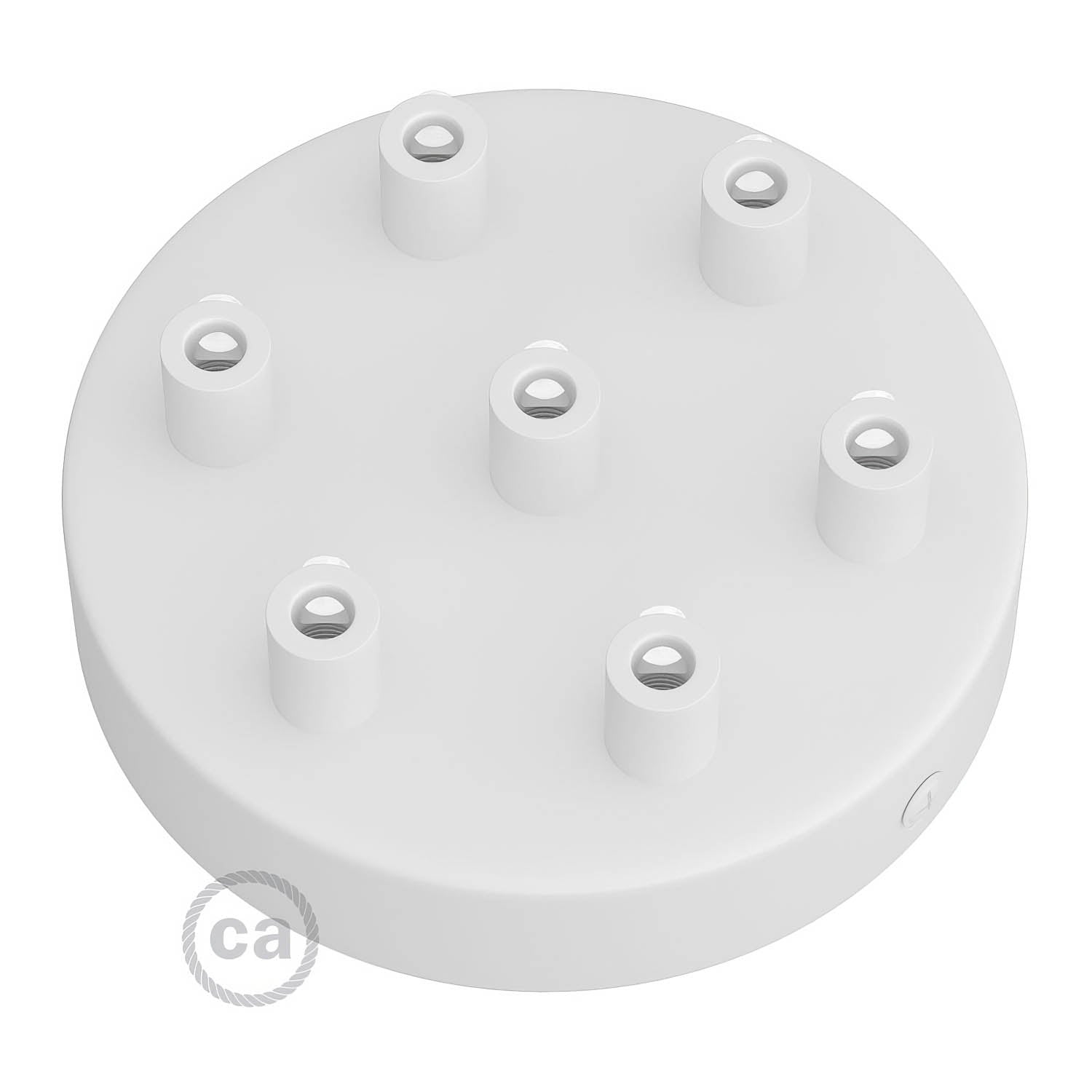 Kit rosone cilindrico in metallo a 7 fori - Bianco opaco