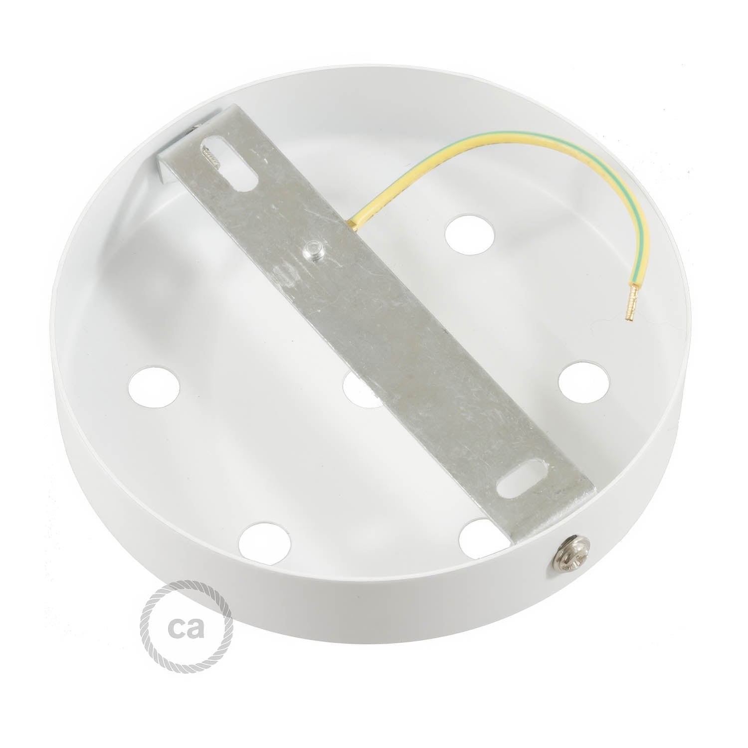 Kit rosone cilindrico in metallo a 7 fori - Bianco opaco