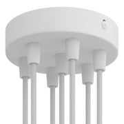 Kit rosone cilindrico in metallo a 7 fori - Bianco opaco
