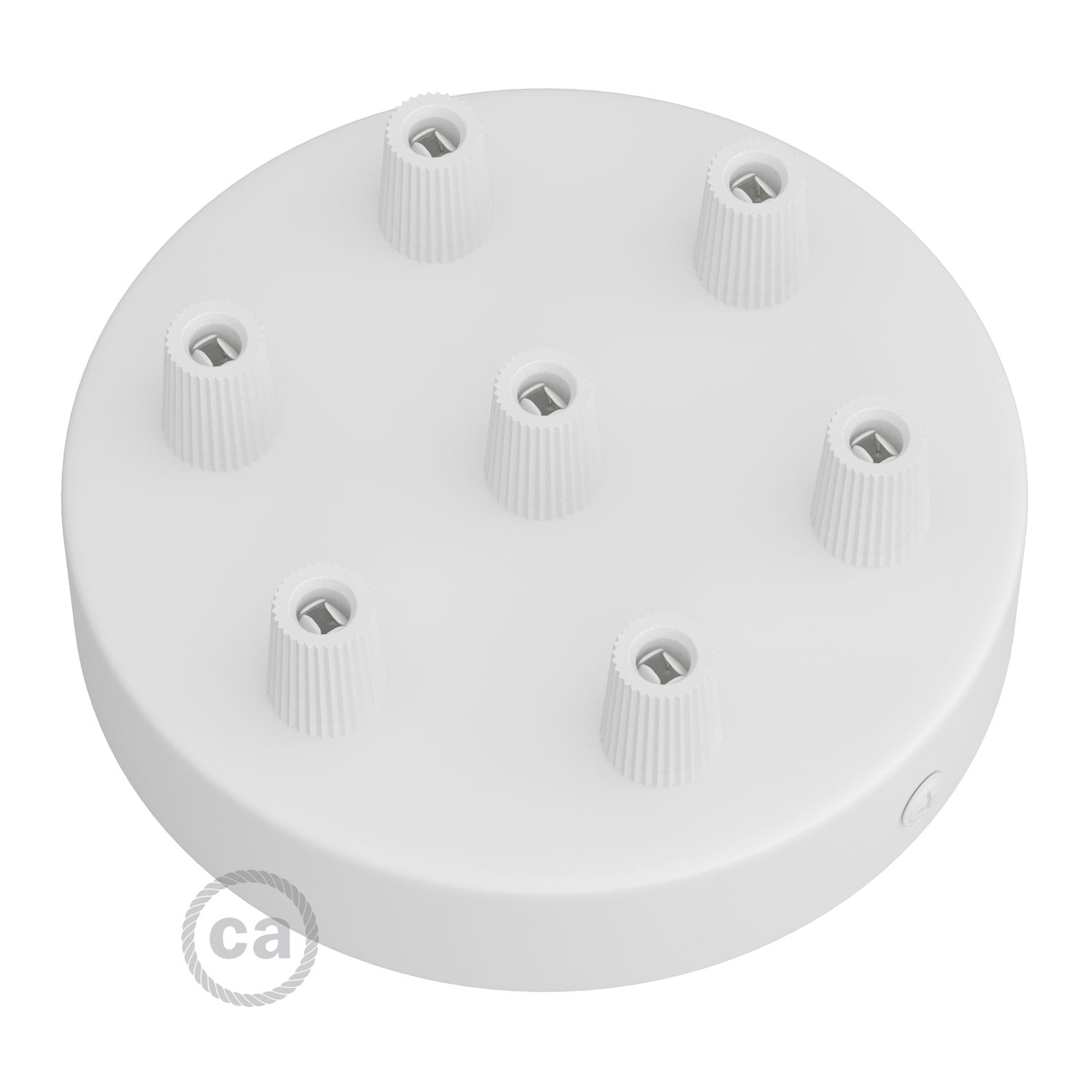 Kit rosone cilindrico in metallo a 7 fori - Bianco opaco