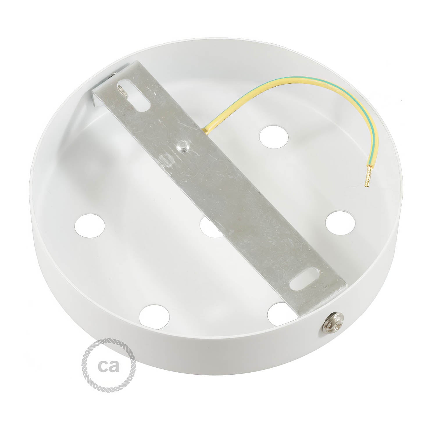Kit rosone cilindrico in metallo a 7 fori - Bianco lucido