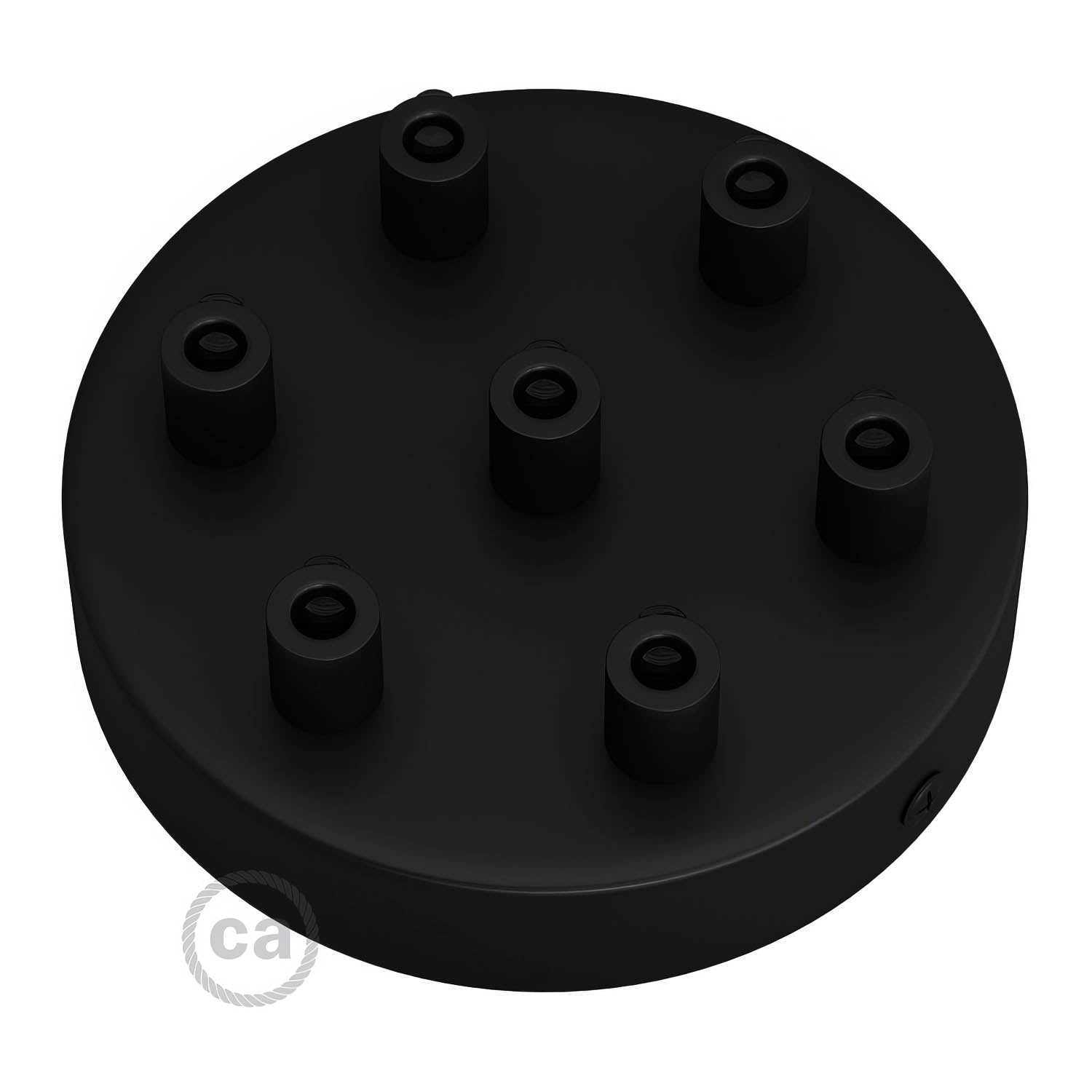 Kit rosone cilindrico in metallo a 7 fori - Nero