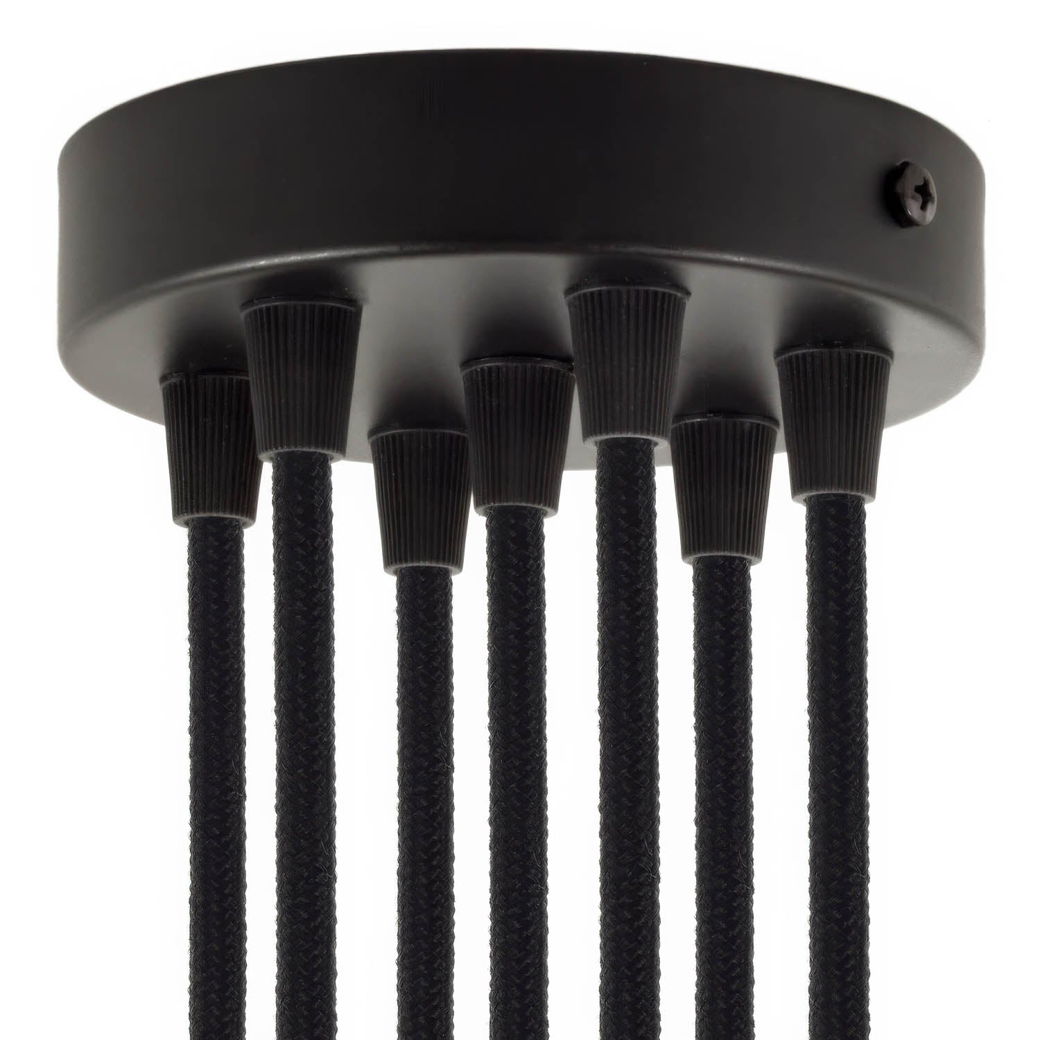 Kit rosone cilindrico in metallo a 7 fori - Nero