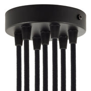 Kit rosone cilindrico in metallo a 7 fori - Nero