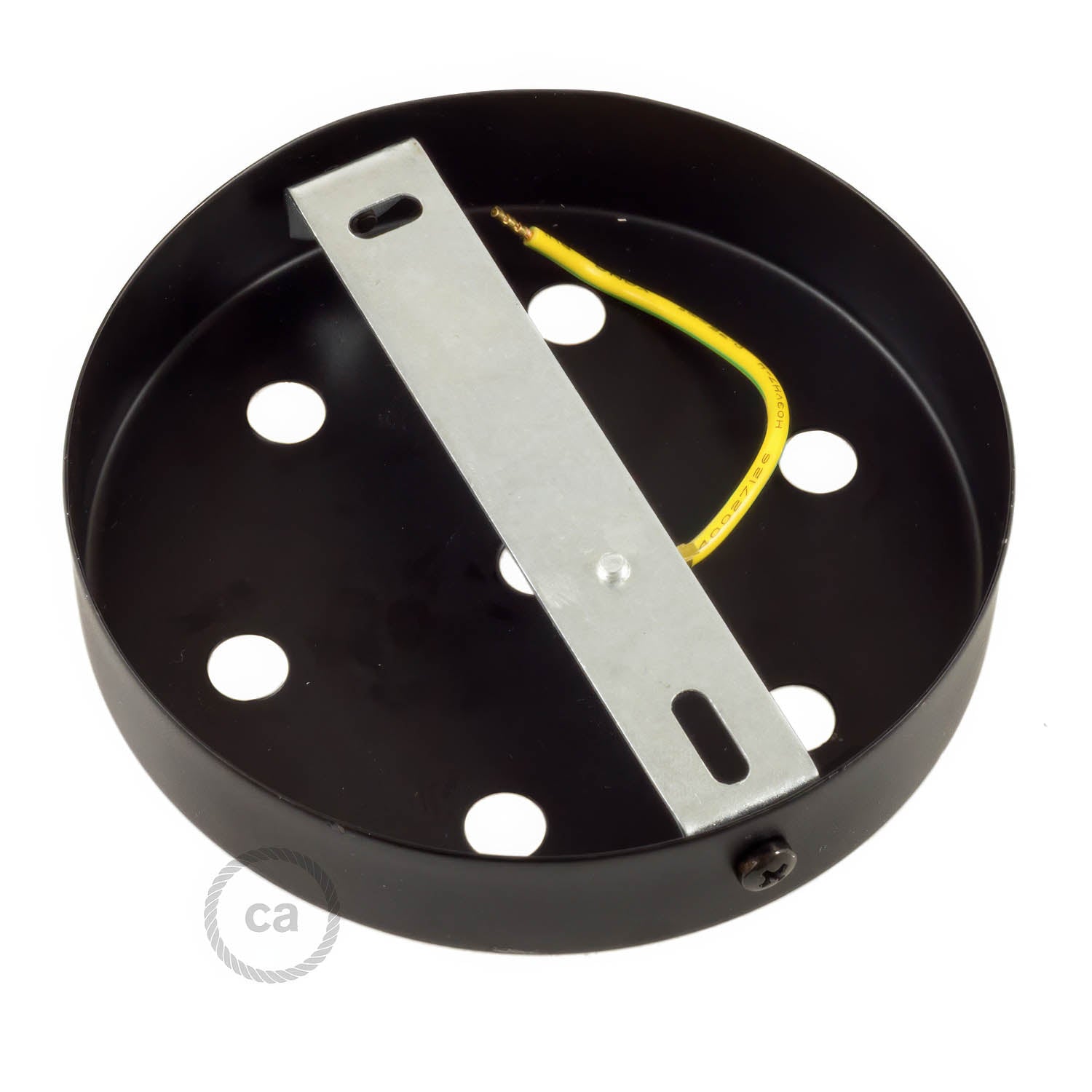 Kit rosone cilindrico in metallo a 7 fori - Nero