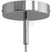 Kit rosone cilindrico in metallo con serracavo da 7 cm - Cromo