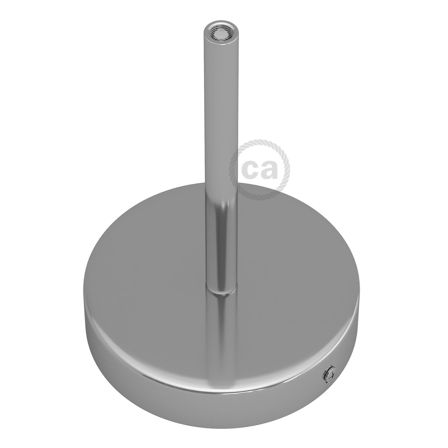Kit rosone cilindrico in metallo con serracavo da 15 cm - Cromo