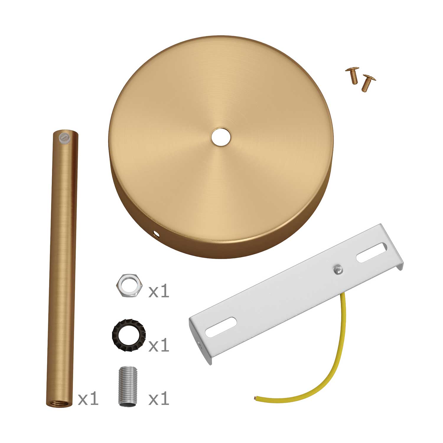 Kit rosone cilindrico in metallo con serracavo da 15 cm - Bronzo satinato