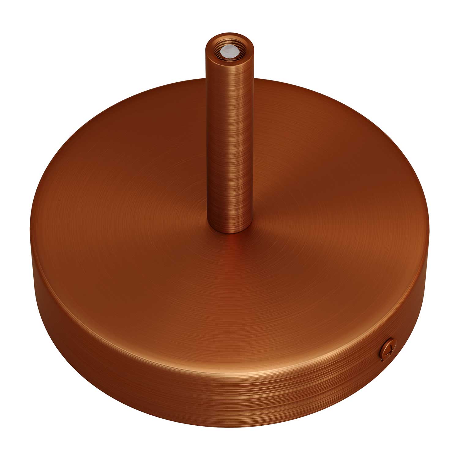 Kit rosone cilindrico in metallo con serracavo da 7 cm - Rame satinato
