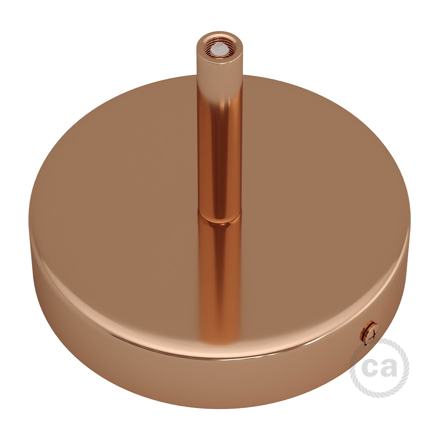 Kit rosone cilindrico in metallo con serracavo da 7 cm - Rame