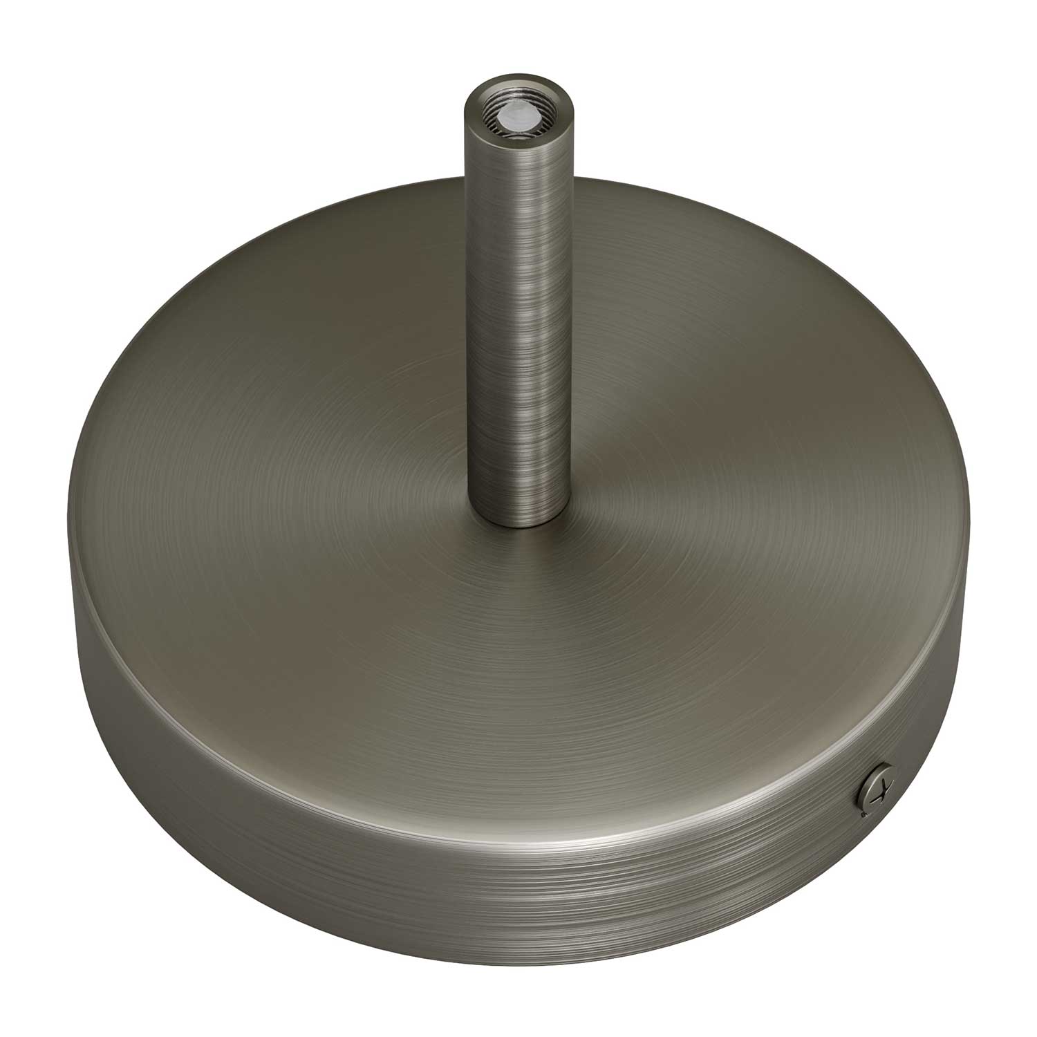Kit rosone cilindrico in metallo con serracavo da 7 cm - Titanio satinato