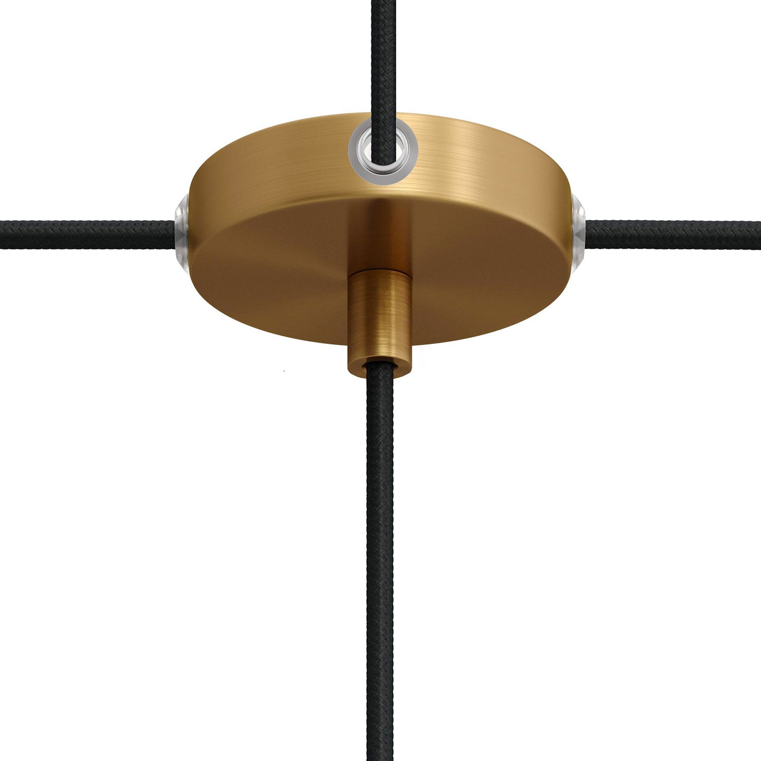 Kit Mini rosone cilindrico in metallo a 1 foro centrale e 4 fori laterali - Bronzo satinato