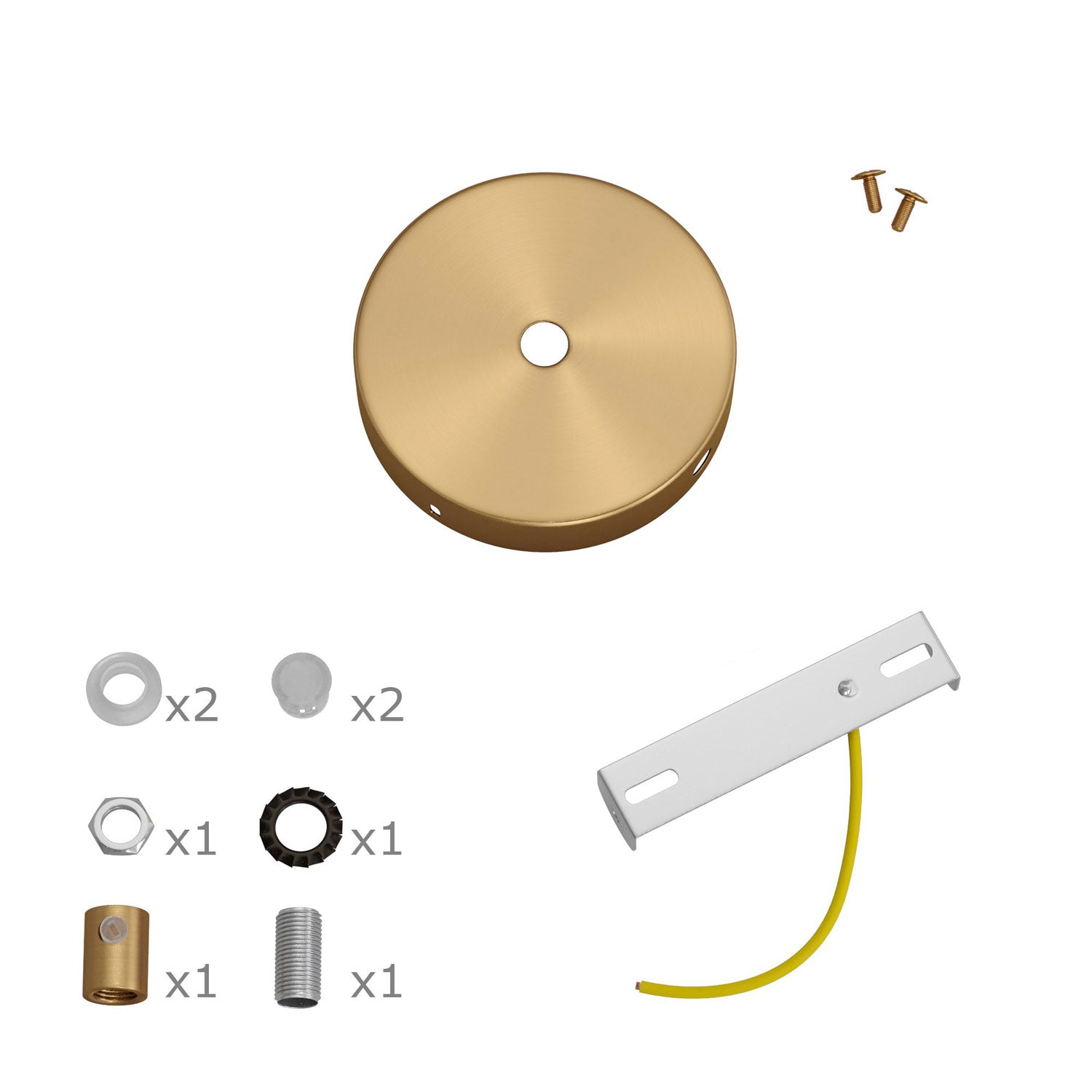 Kit Mini rosone cilindrico in metallo a 1 foro centrale e 4 fori laterali - Bronzo satinato