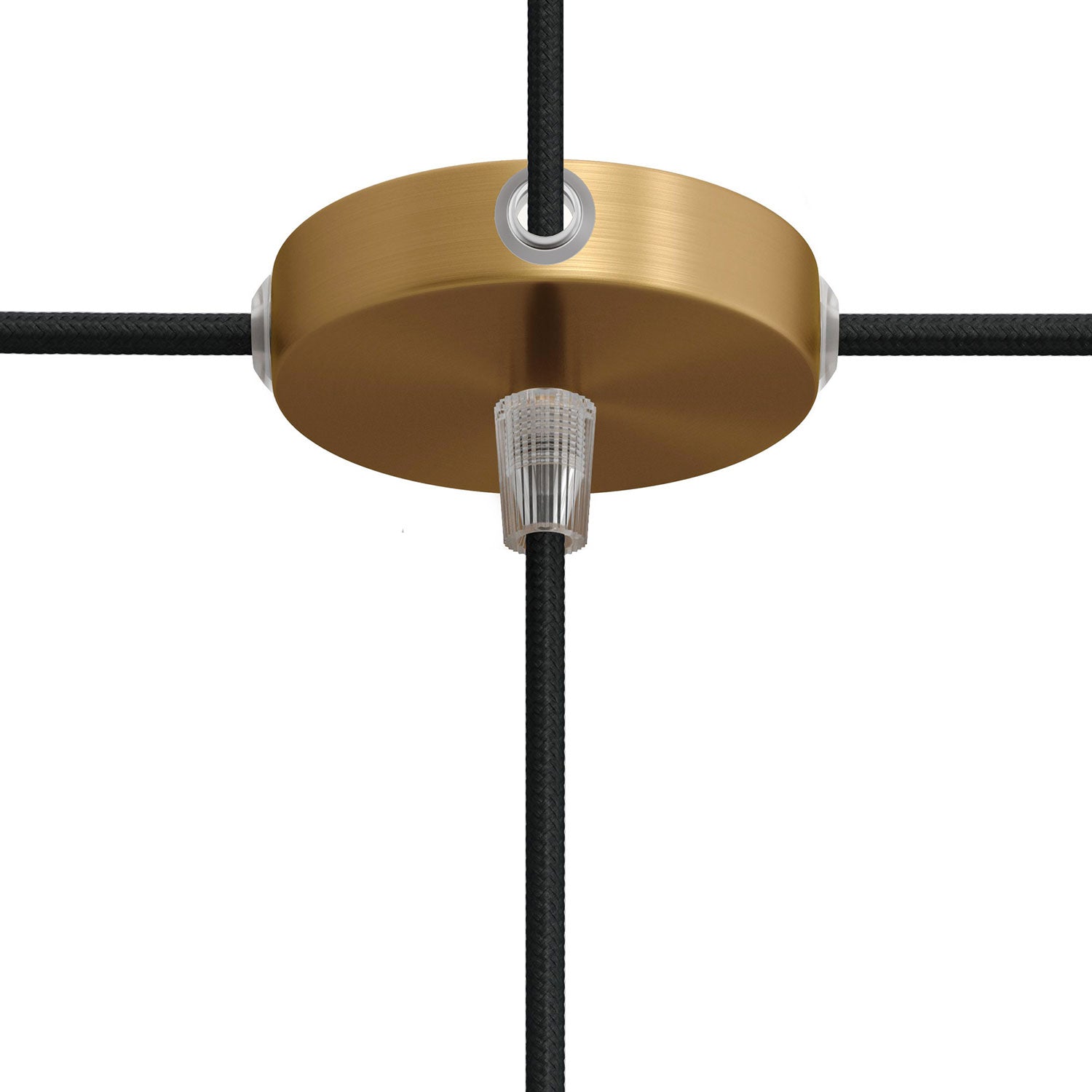 Kit Mini rosone cilindrico in metallo a 1 foro centrale e 4 fori laterali - Bronzo satinato