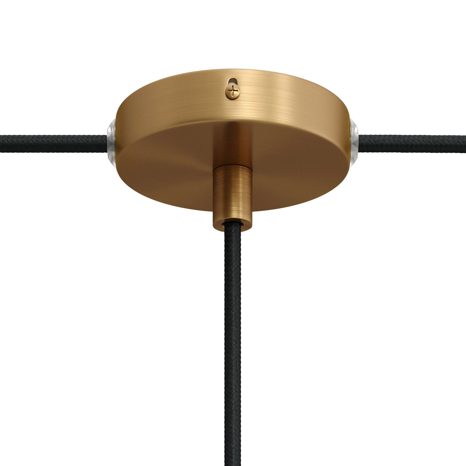 Kit Mini rosone cilindrico in metallo a 1 foro centrale e 2 laterali - Bronzo satinato
