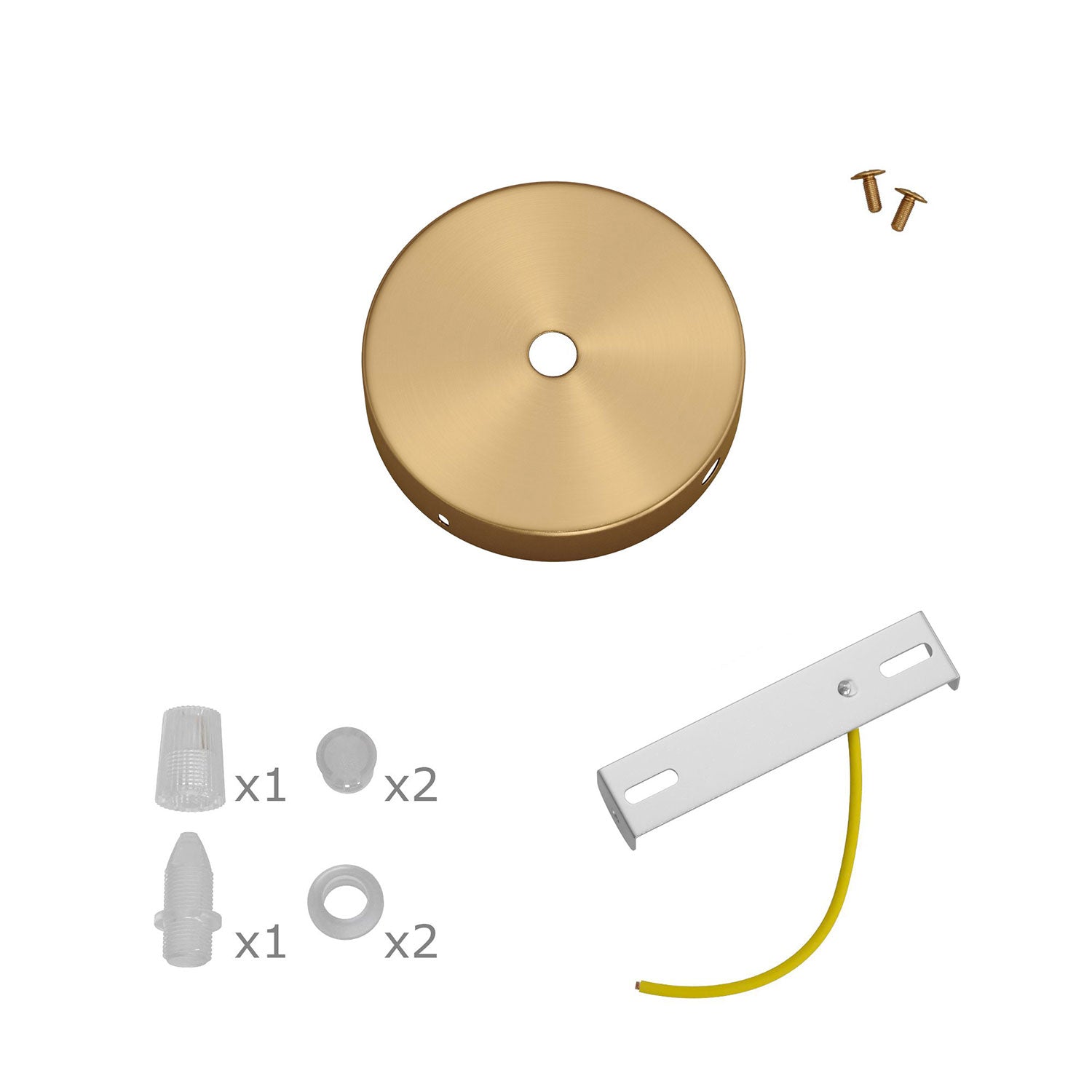 Kit Mini rosone cilindrico in metallo a 1 foro centrale e 2 laterali - Bronzo satinato