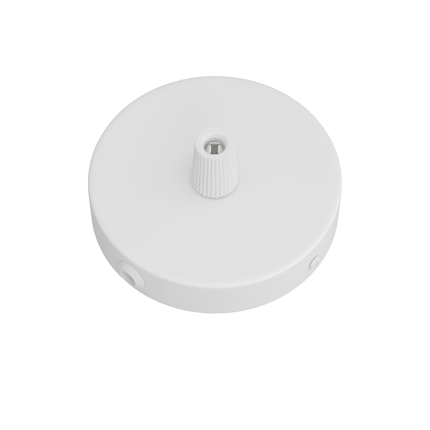 Kit Mini rosone cilindrico in metallo a 1 foro centrale e 2 laterali - Bianco opaco