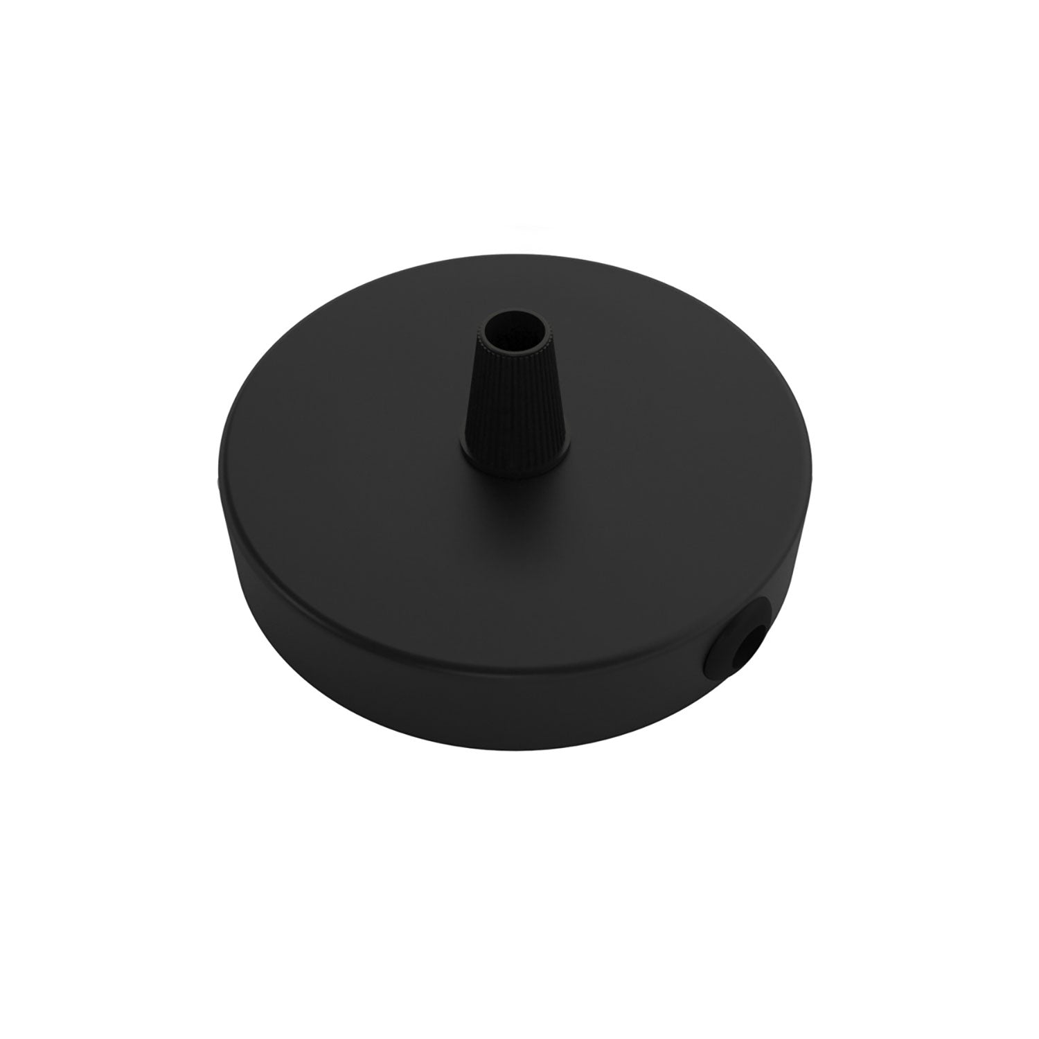 Kit Mini rosone cilindrico in metallo a 1 foro centrale e 2 laterali - Nero