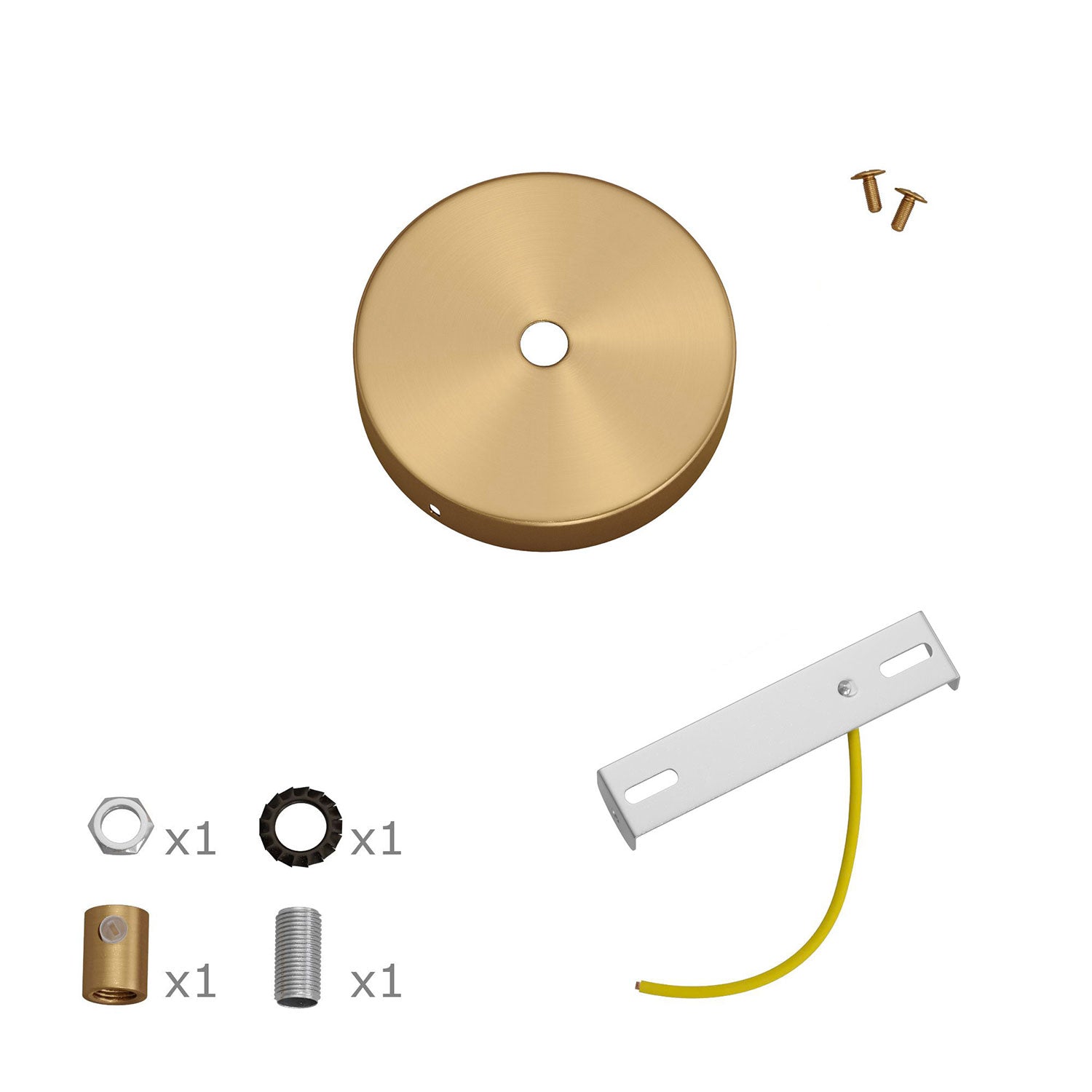 Kit Mini Rosone cilindrico in metallo a 1 foro centrale  - Bronzo satinato