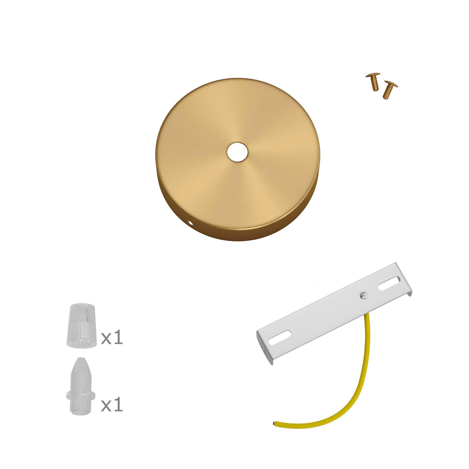 Kit Mini Rosone cilindrico in metallo a 1 foro centrale  - Bronzo satinato