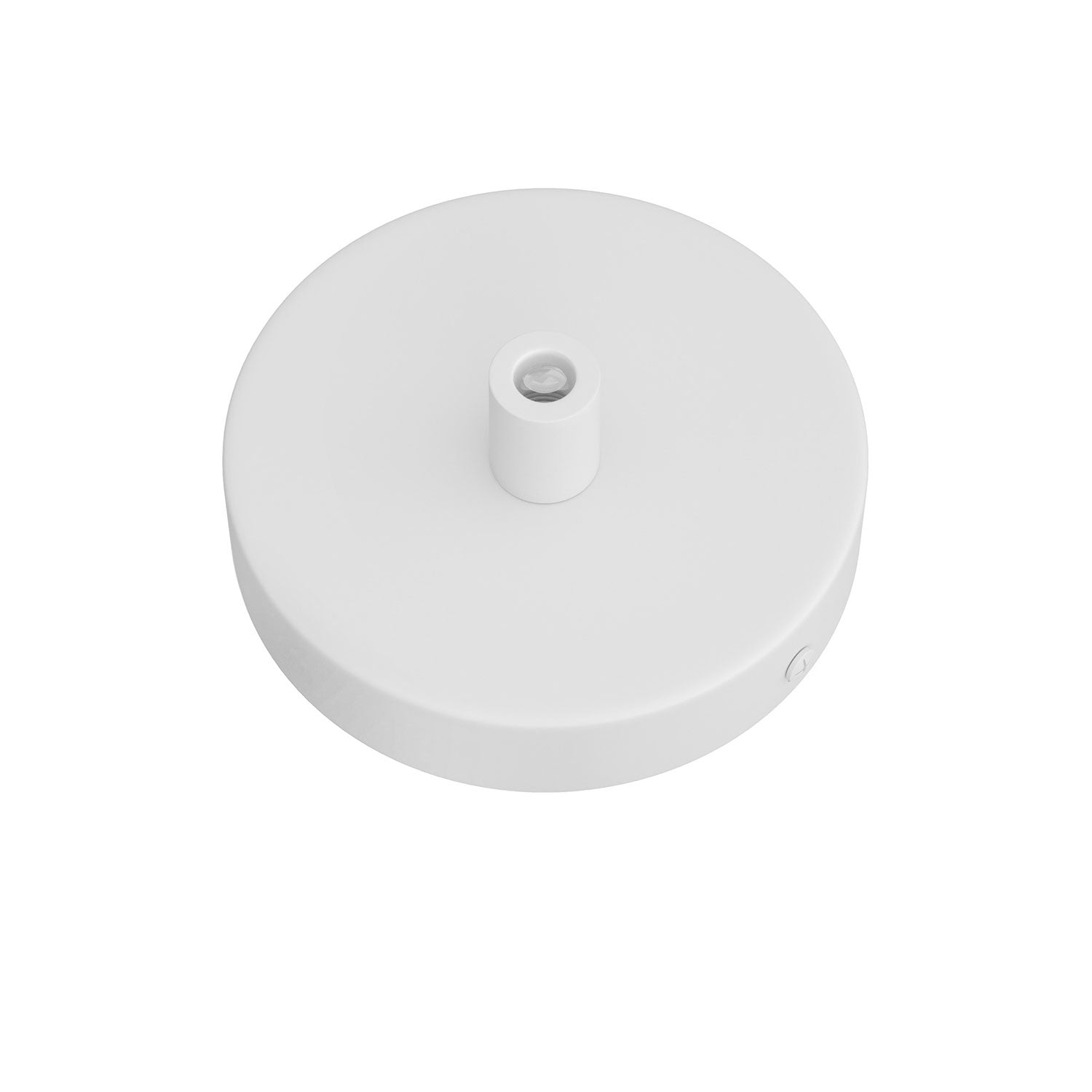 Kit Mini Rosone cilindrico in metallo a 1 foro centrale  - Bianco opaco