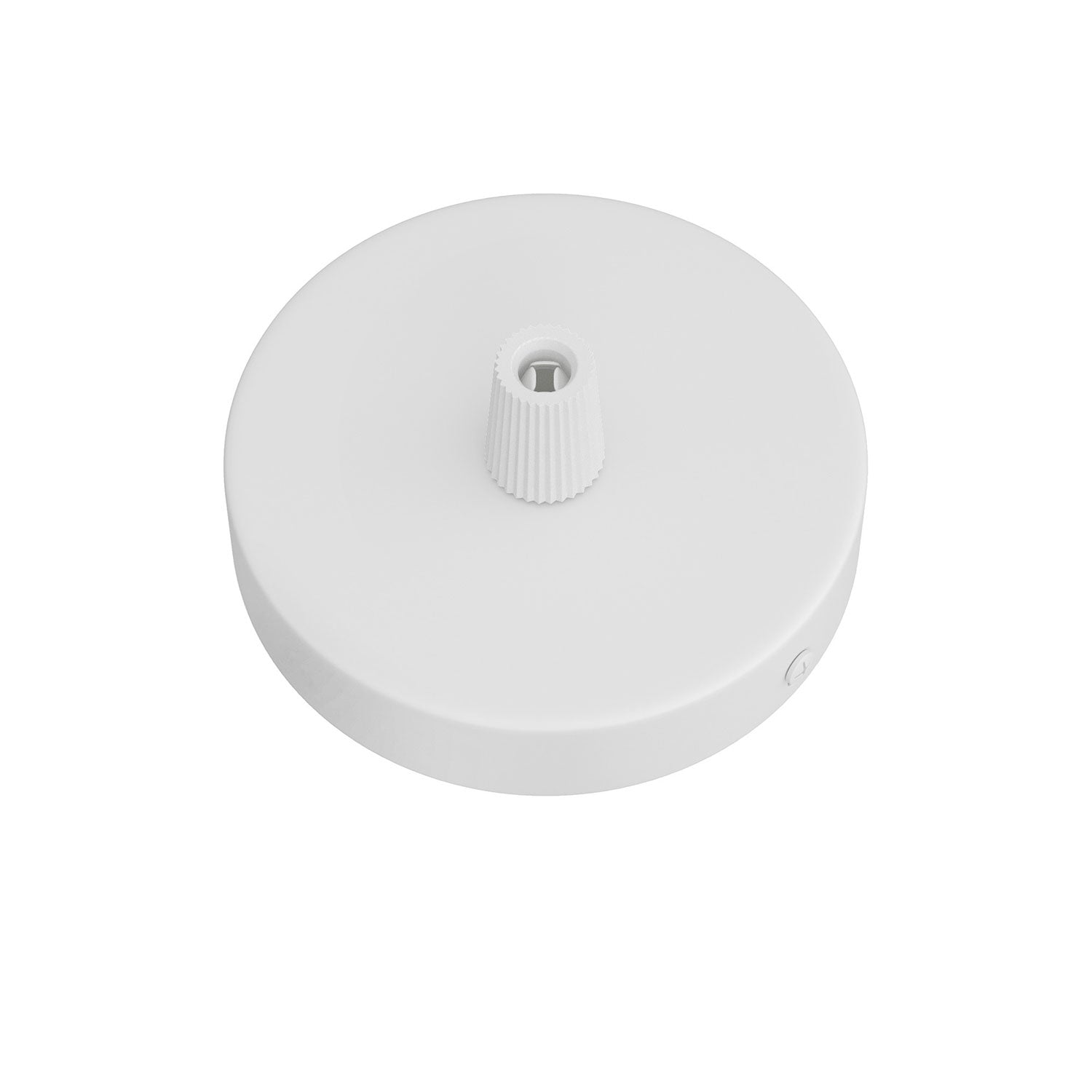 Kit Mini Rosone cilindrico in metallo a 1 foro centrale  - Bianco opaco