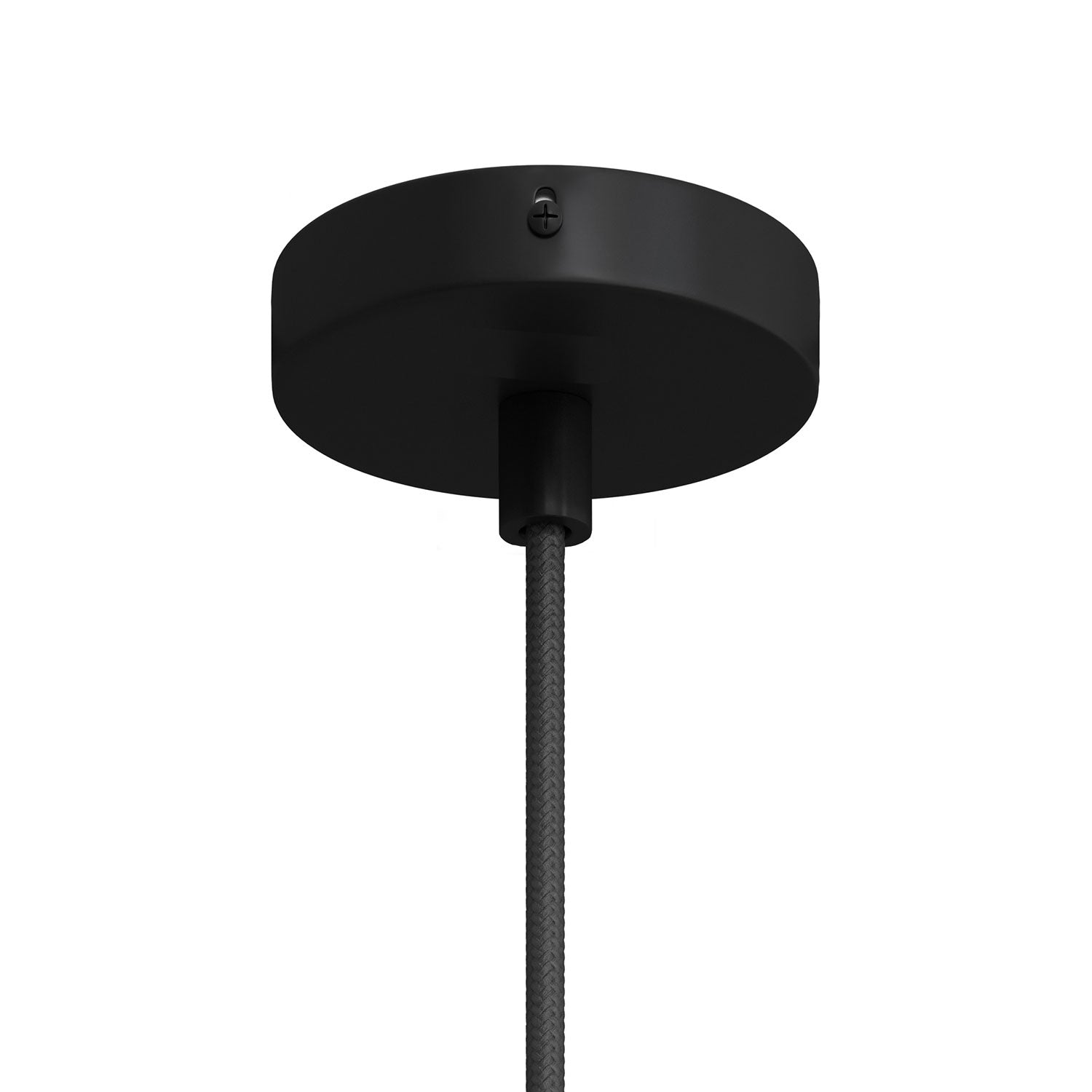 Kit Mini Rosone cilindrico in metallo a 1 foro centrale  - Nero