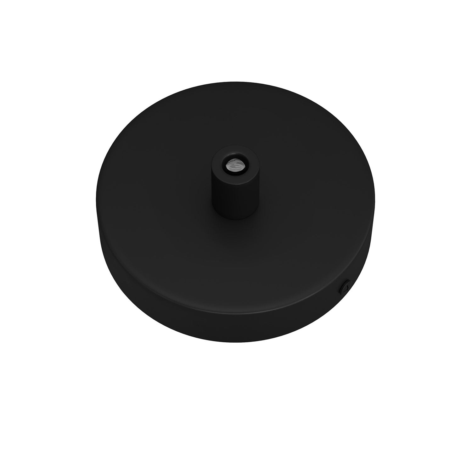 Kit Mini Rosone cilindrico in metallo a 1 foro centrale  - Nero