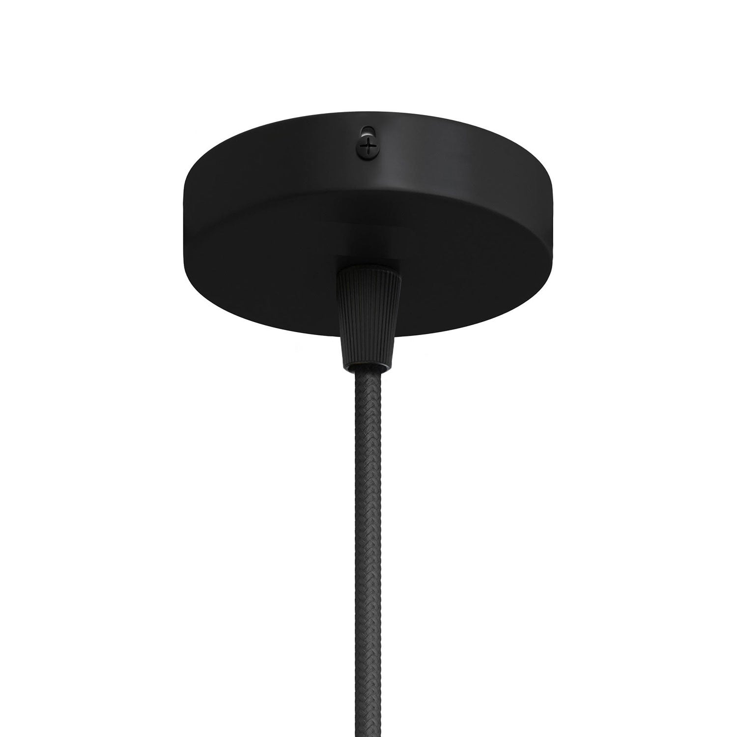 Kit Mini Rosone cilindrico in metallo a 1 foro centrale  - Nero