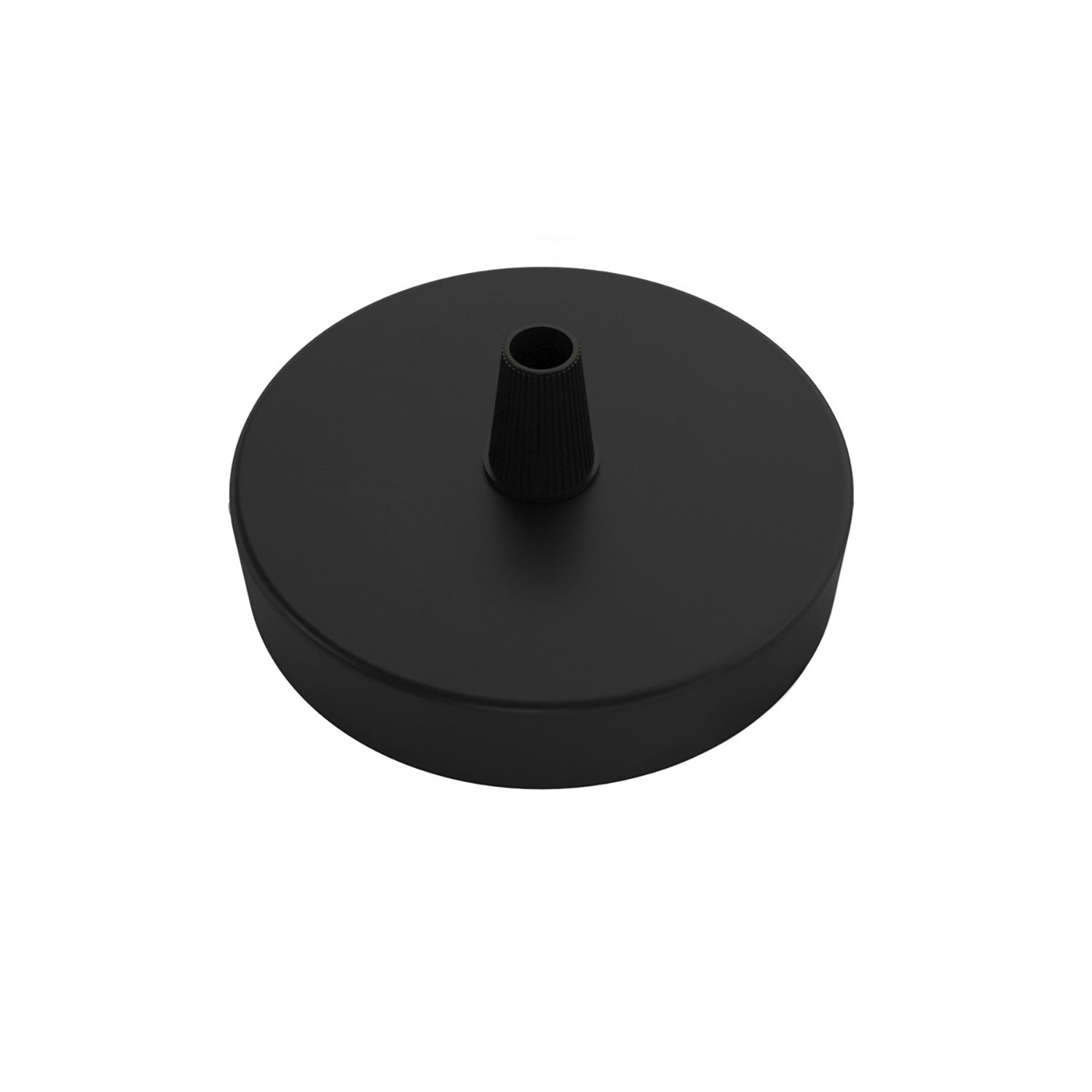 Kit Mini Rosone cilindrico in metallo a 1 foro centrale  - Nero