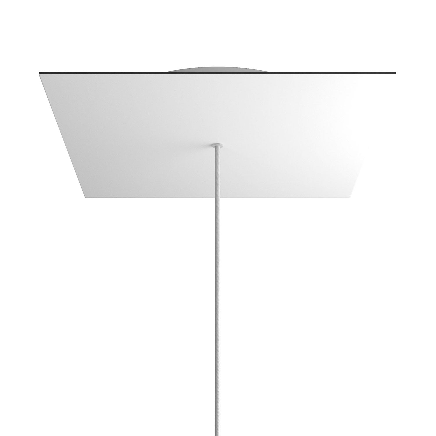 Rosone XXL Rose-One quadrato, 400 mm con 1 foro e 4 fori laterali - Bianco opaco