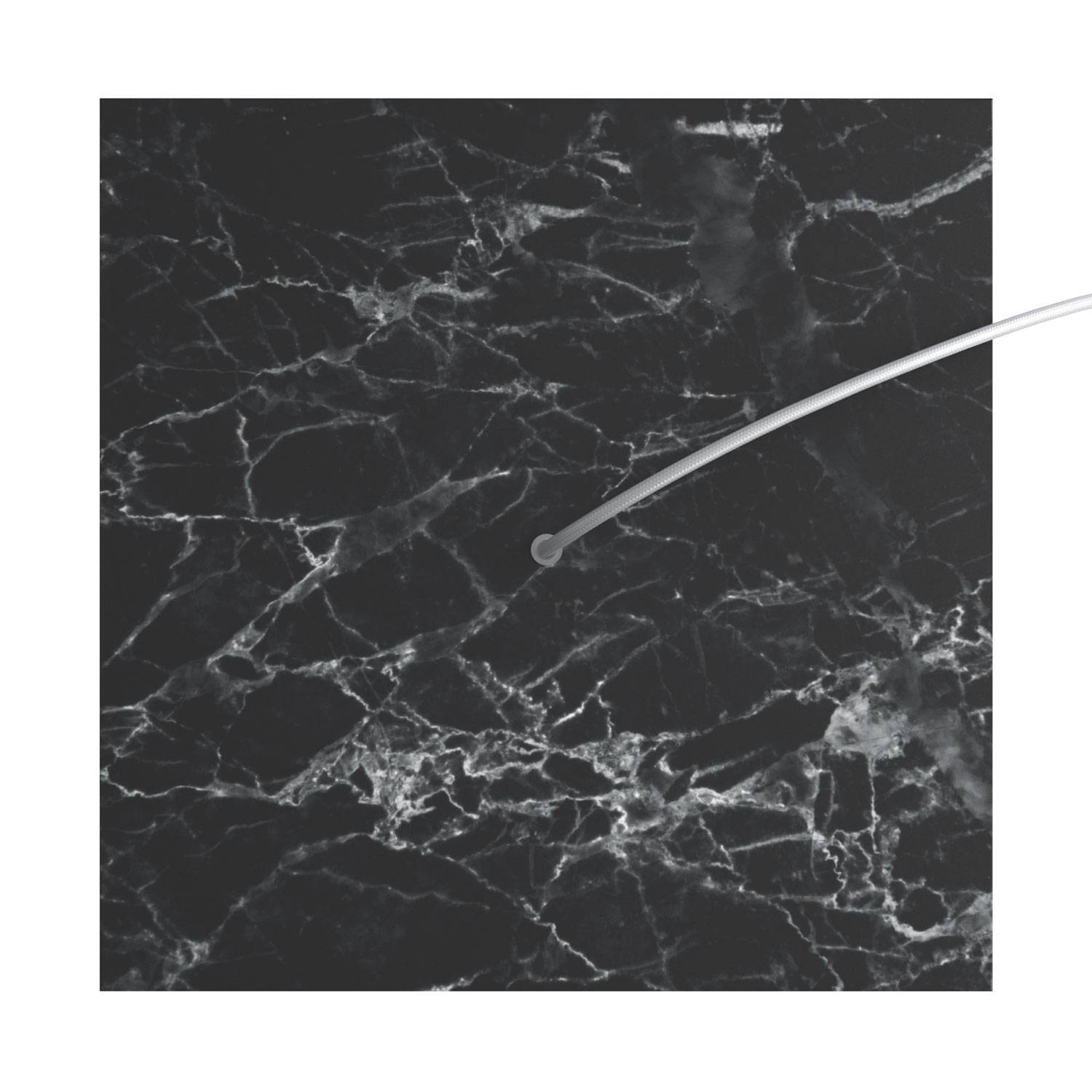 Rosone XXL Rose-One quadrato, 400 mm con 1 foro e 4 fori laterali - Marmo Marquina