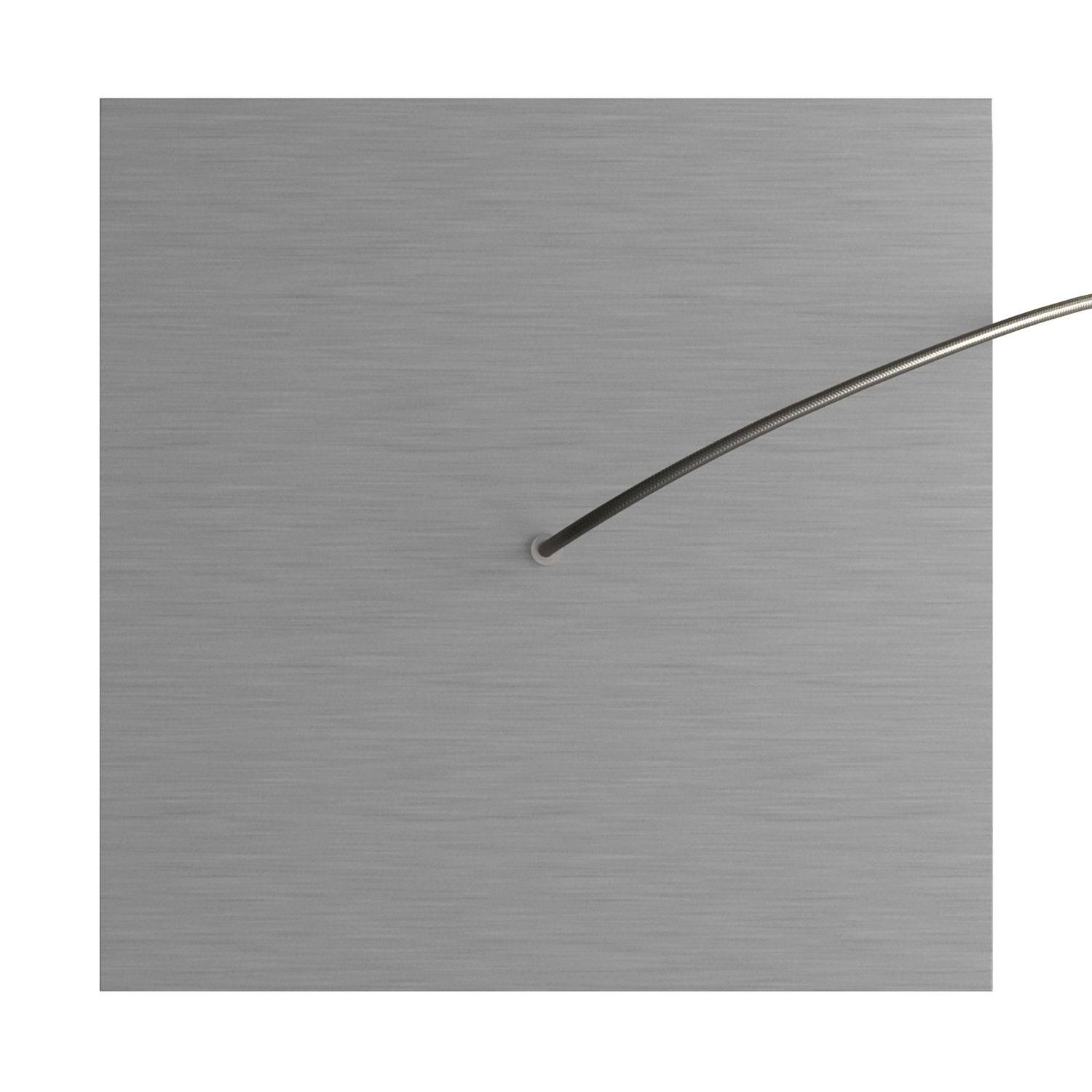 Rosone XXL Rose-One quadrato, 400 mm con 1 foro e 4 fori laterali - Dibond Acciaio satinato