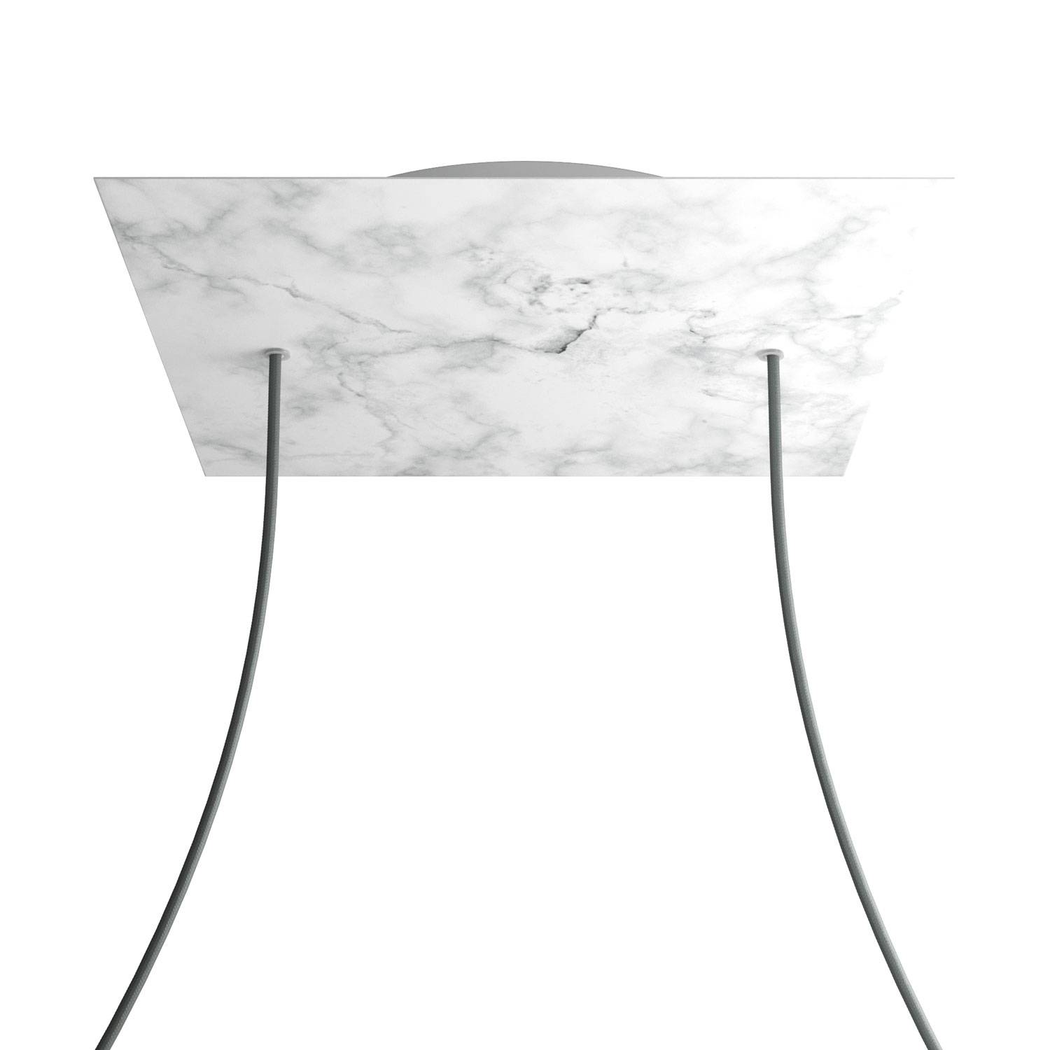 Rosone XXL Rose-One quadrato, 400 mm con 2 fori e 4 fori laterali - Marmo Carrara