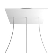 Rosone XXL Rose-One quadrato, 400 mm con 3 fori in linea e 4 fori laterali - Bianco opaco