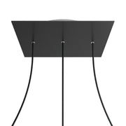 Rosone XXL Rose-One quadrato, 400 mm con 3 fori in linea e 4 fori laterali - Nero opaco